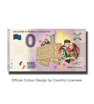 0 Euro Souvenir Banknote Balcone Di Romeo E Giulietta Colour Italy SEBP 2019-1