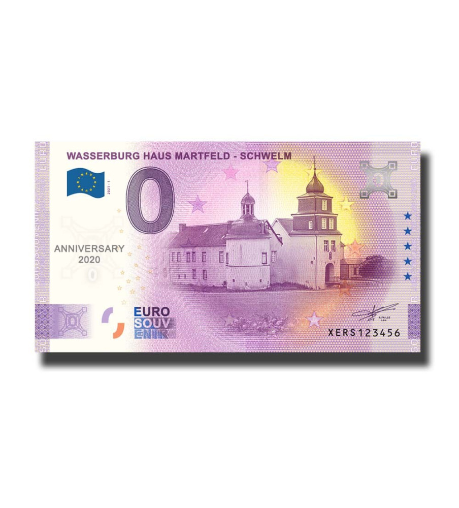 Anniversary 0 Euro Souvenir Banknote Wasserburg Haus Martfeld Schwelm Germany XERS 2021-1