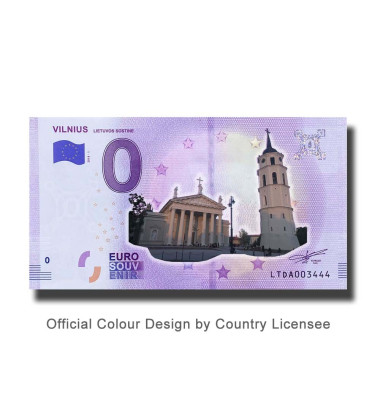 0 Euro Souvenir Banknote Vilnius Lietuvos Sostine Colour Lithuania LTDA 2018-1