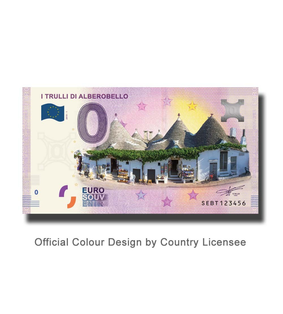 0 Euro Souvenir Banknote I Truli Di Alberobello Colour Italy SEBT 2019-1