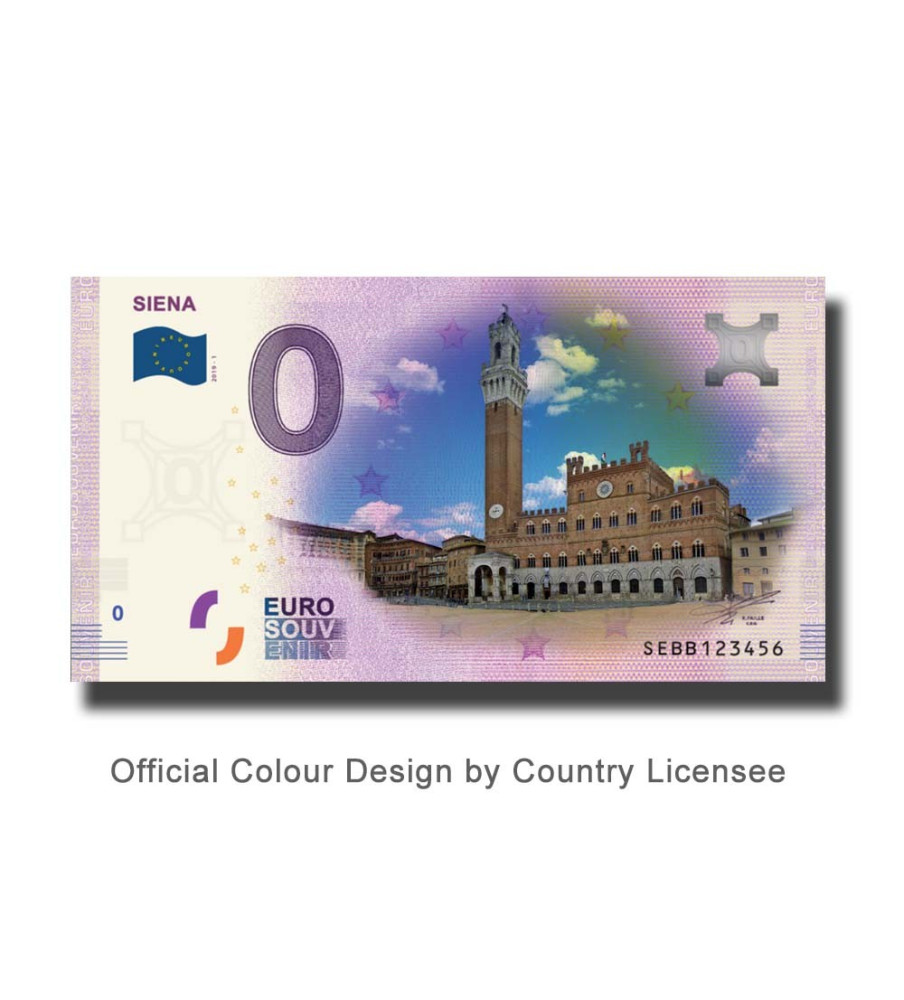 0 Euro Souvenir Banknote Siena Colour Italy SEBB 2019-1