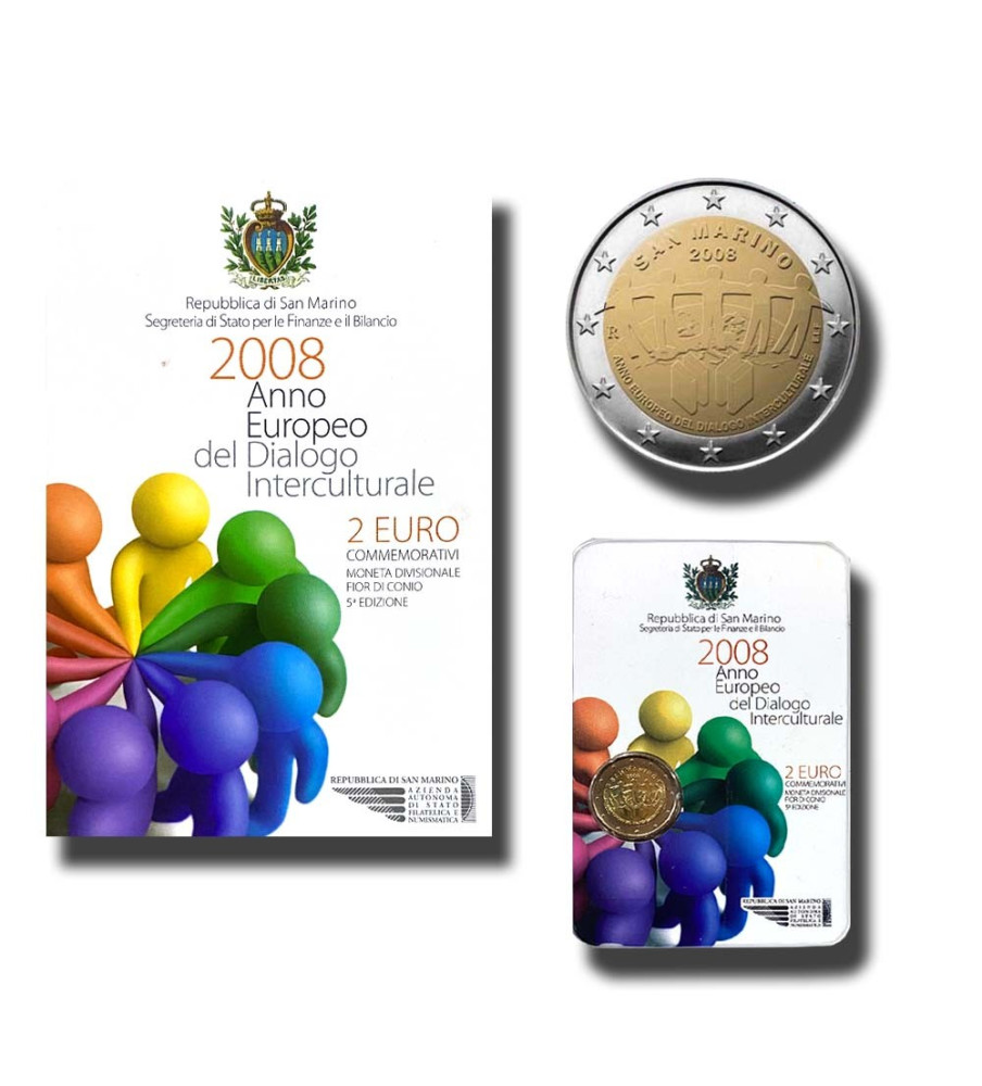 2008 San Marino European Year of Intercultural Dialogue 2 Euro Coin