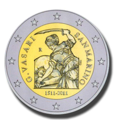 2011 San Marino 500th Anniversary of The Birth of Giorgio Vasari 2 Euro Coin