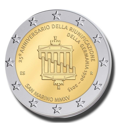 2015 San Marino 25th Anniversary of German Reunification 2 Euro Coin