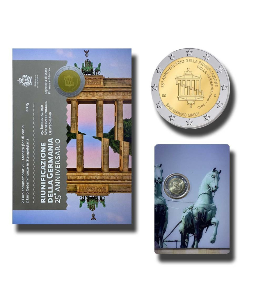 2015 San Marino 25th Anniversary of German Reunification 2 Euro Coin