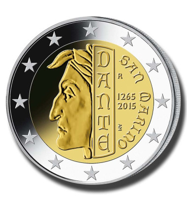 2015 San Marino 750th Anniversary of the Birth of Dante Alighieri 2 Euro Coin