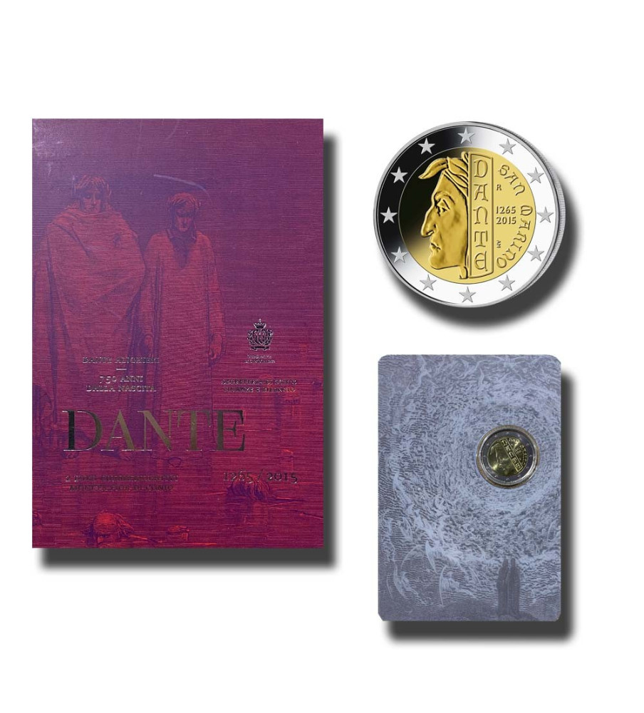 2015 San Marino 750th Anniversary of the Birth of Dante Alighieri 2 Euro Coin