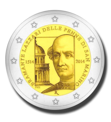 2014 San Marino 500th Anniversary of the Death of Bramante Lazzari 2 Euro Coin