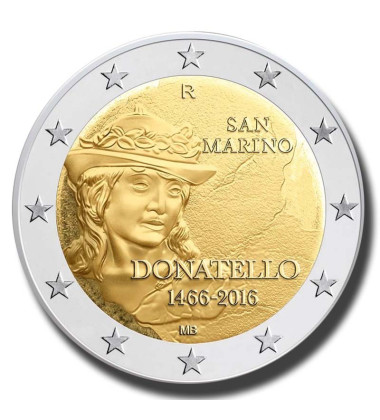 2016 San Marino 550Th Death Ann Donatello 2 Euro Coin