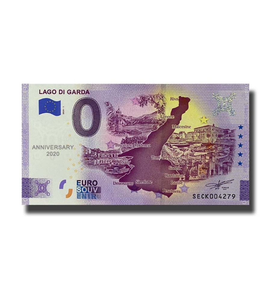 Anniversary 0 Euro Souvenir Banknote Lago Di Garda Italy SECK 2020-1