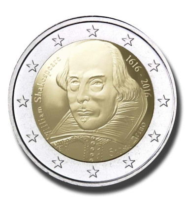 2016 San Marino William Shakespeare 2 Euro Commemorative Coin