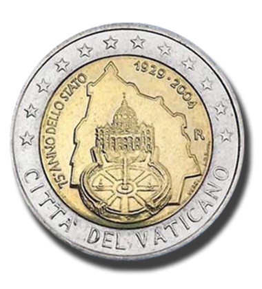 2004 Vatican 75th Anniversary of the Foundation of the Vatican City State 2 Euro Coin