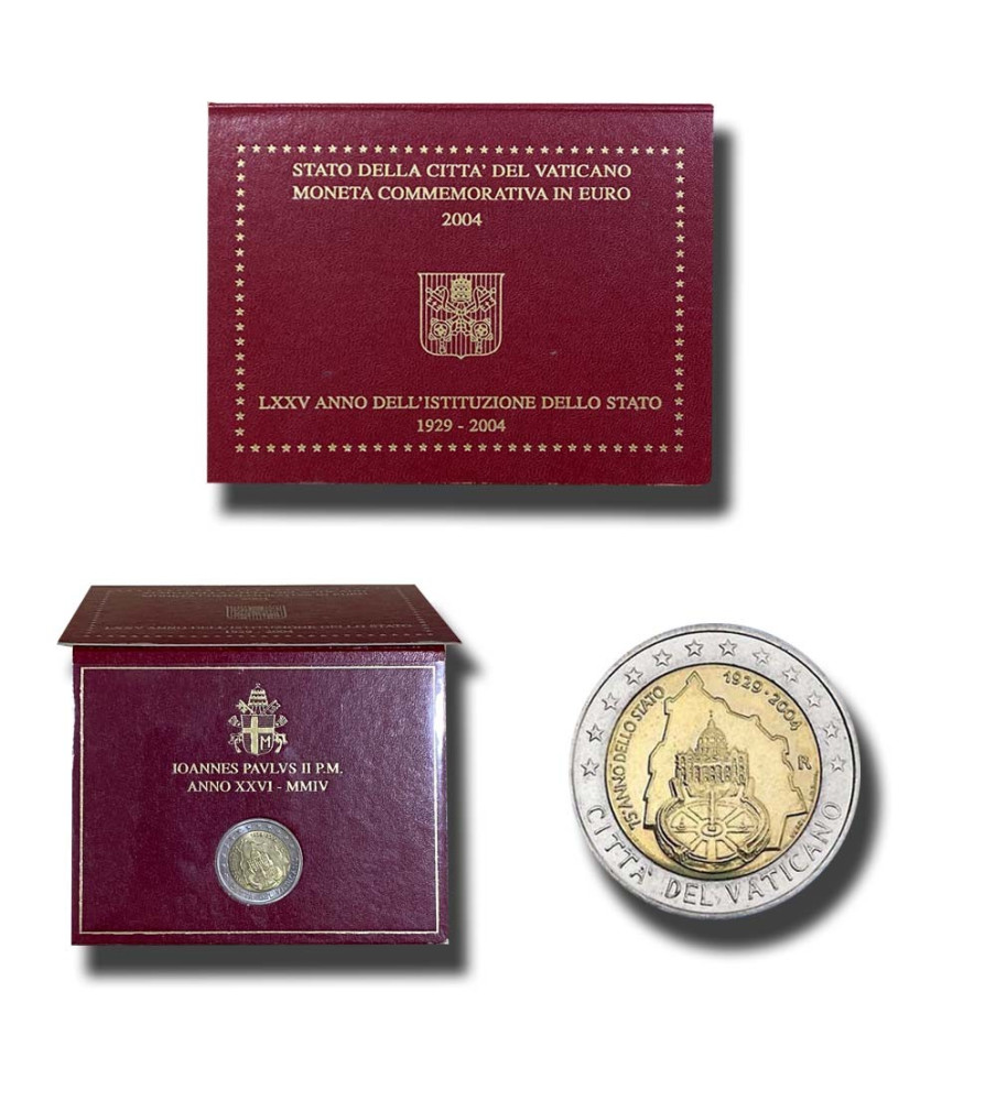 2004 Vatican 75th Anniversary of the Foundation of the Vatican City State 2 Euro Coin