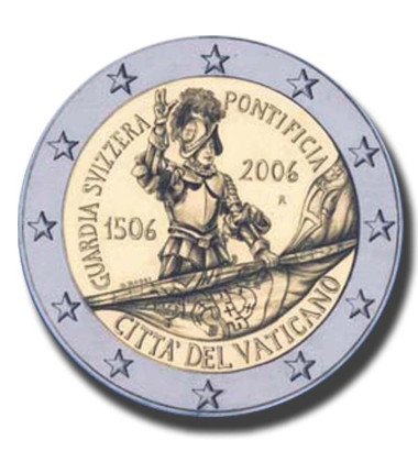 2006 Vatican 500th Anniversary of the Swiss Guard 2 Euro Coin