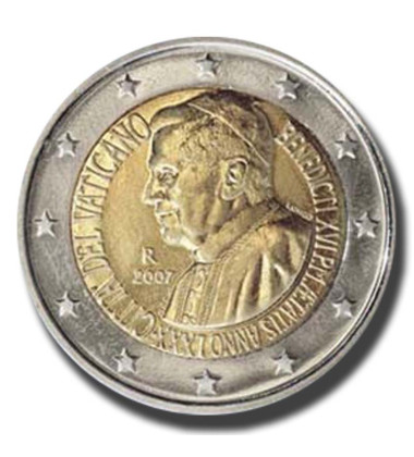 2007 Vatican 80th Birthday of His Holiness Pope Benedict XVI 2 Euro Coin