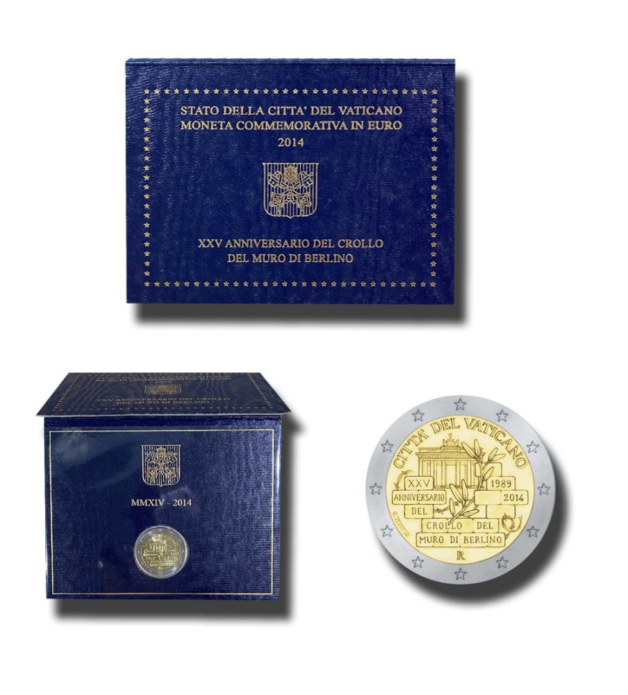 2014 Vatican 25 Years Since the Fall of the Berlin Wall 2 Euro Coin