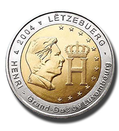 2004 Luxembourg Effigy and Monogram of Grand Duke Henri 2 Euro Coins