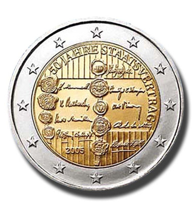 2005 Austria 50th Anniversary of the Austrian State Treaty 2 Euro Coin