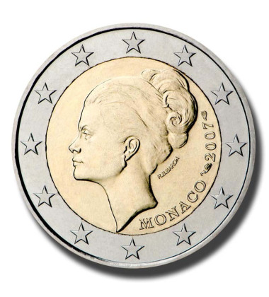 2007 Monaco Grace Kelly Proof 2 Euro Coin