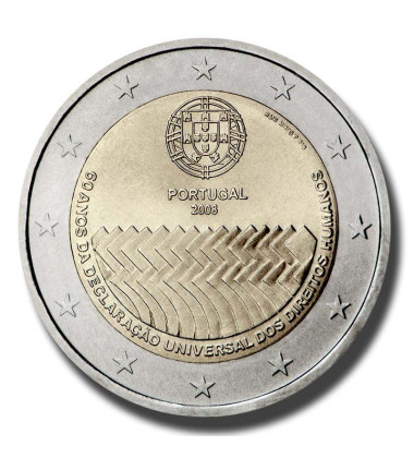 2008 Portugal 60th Anniversary of the Universal Declaration of Human Rights 2 Euro Coin