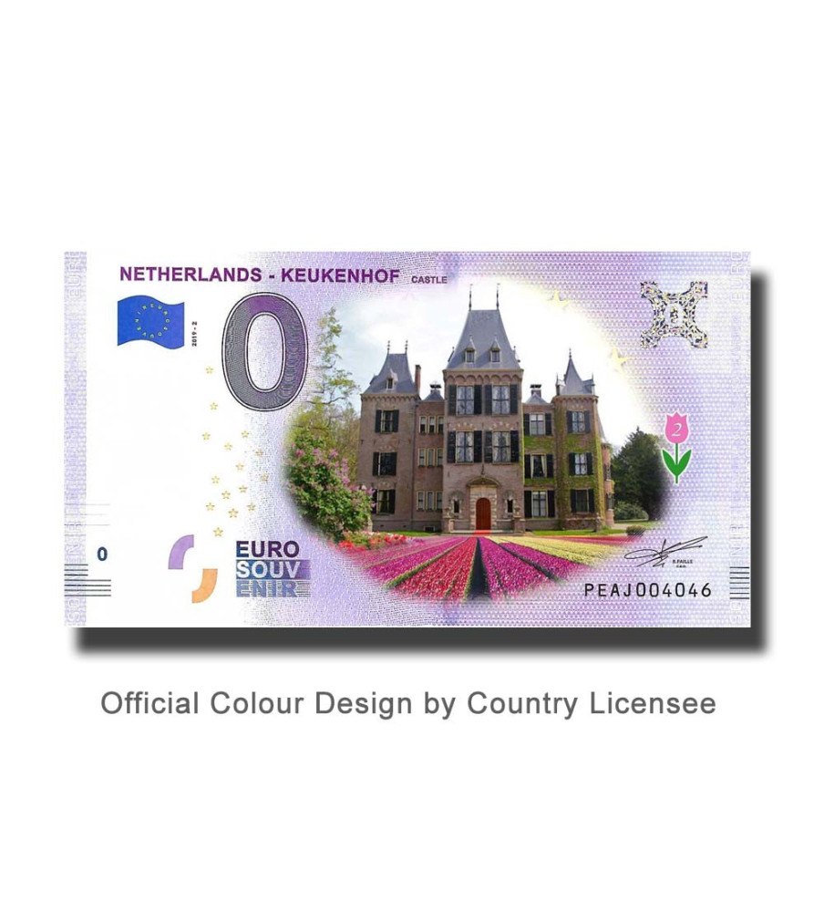 0 Euro Souvenir Banknote Keukenhof Castle Colour Netherlands PEAJ 2019-2