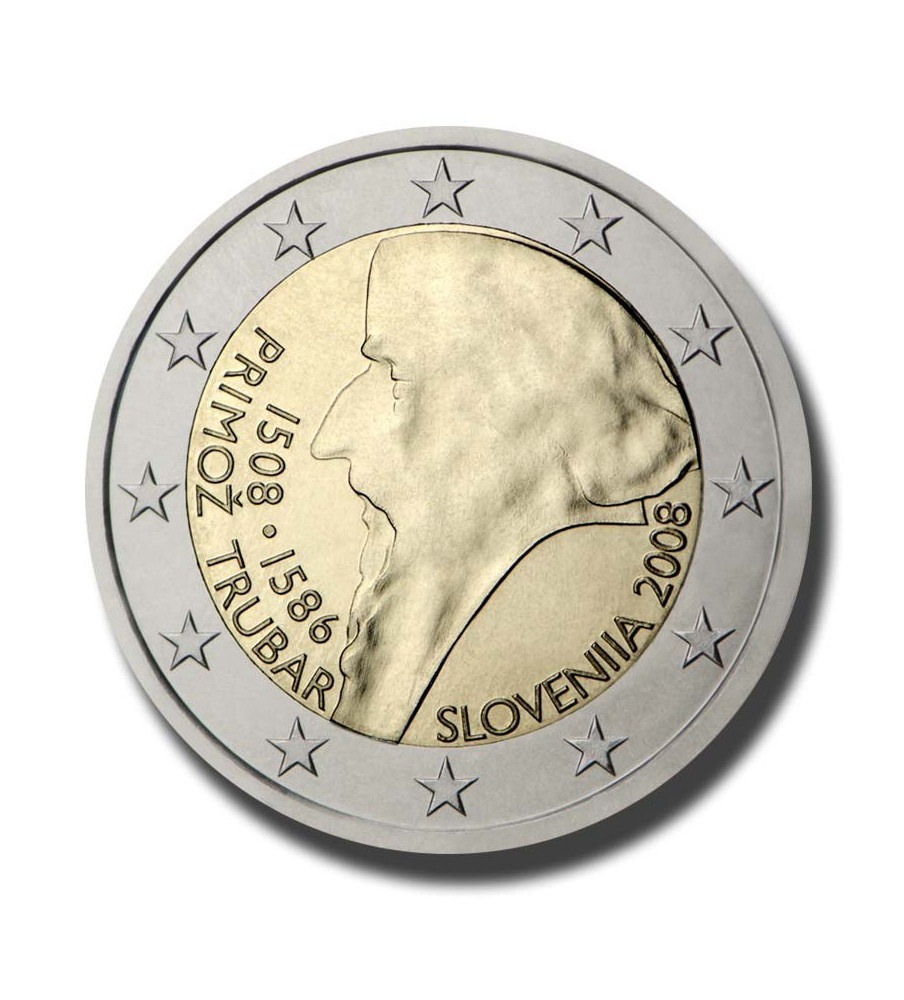 2008 Slovenia 500th Anniversary of Primož Trubar's Birth 2 Euro Coin