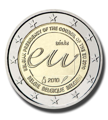 2010 Belgium Belgian Presidency of the Council of the EU 2 Euro Coin