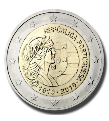 2010 Portugal 100th Anniversary of Republic Portugal 2 Euro Coin