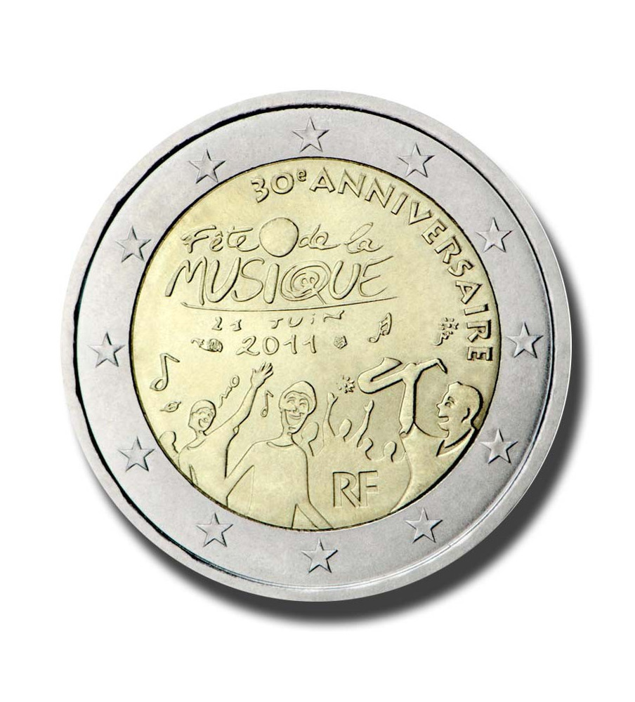 2011 France 30th Anniversary of the Day of Music 2 Euro Coin