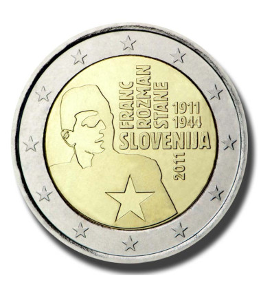 2011 Slovenia 100th Anniversary of the Birth of Franc Rozman 2 Euro Coin