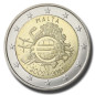 2012 Malta 10 Years of the Euro Currency 2 Euro Commemorative Coin