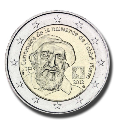 2012 France 100th Anniversary of Abbé Pierre’s Birth 2 Euro Coin