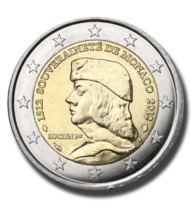 2012 Monaco The 500th Anniversary of the Foundation of Monaco's Sovereignty 2 Euro Coin