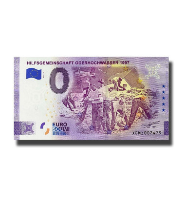 0 Euro Souvenir Banknote Hilfsgemeinschaft Oderhochwasser 1997 Germany XEMZ 2021-34