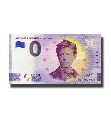 0 Euro Souvenir Banknote Arthur Rimbaud France UEHJ 2021-6