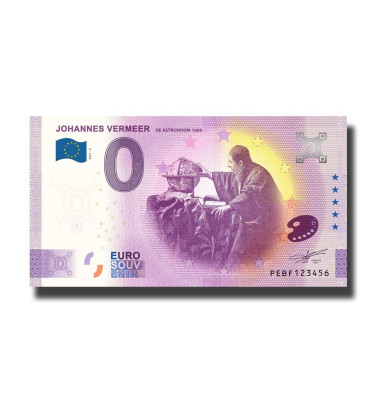 0 Euro Souvenir Banknote Johannes Vermeer Netherlands PEBF 2021-6