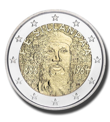 2013 Finland 125th Anniversary of the birth F. E. Sillanpaa 2 Euro Coin