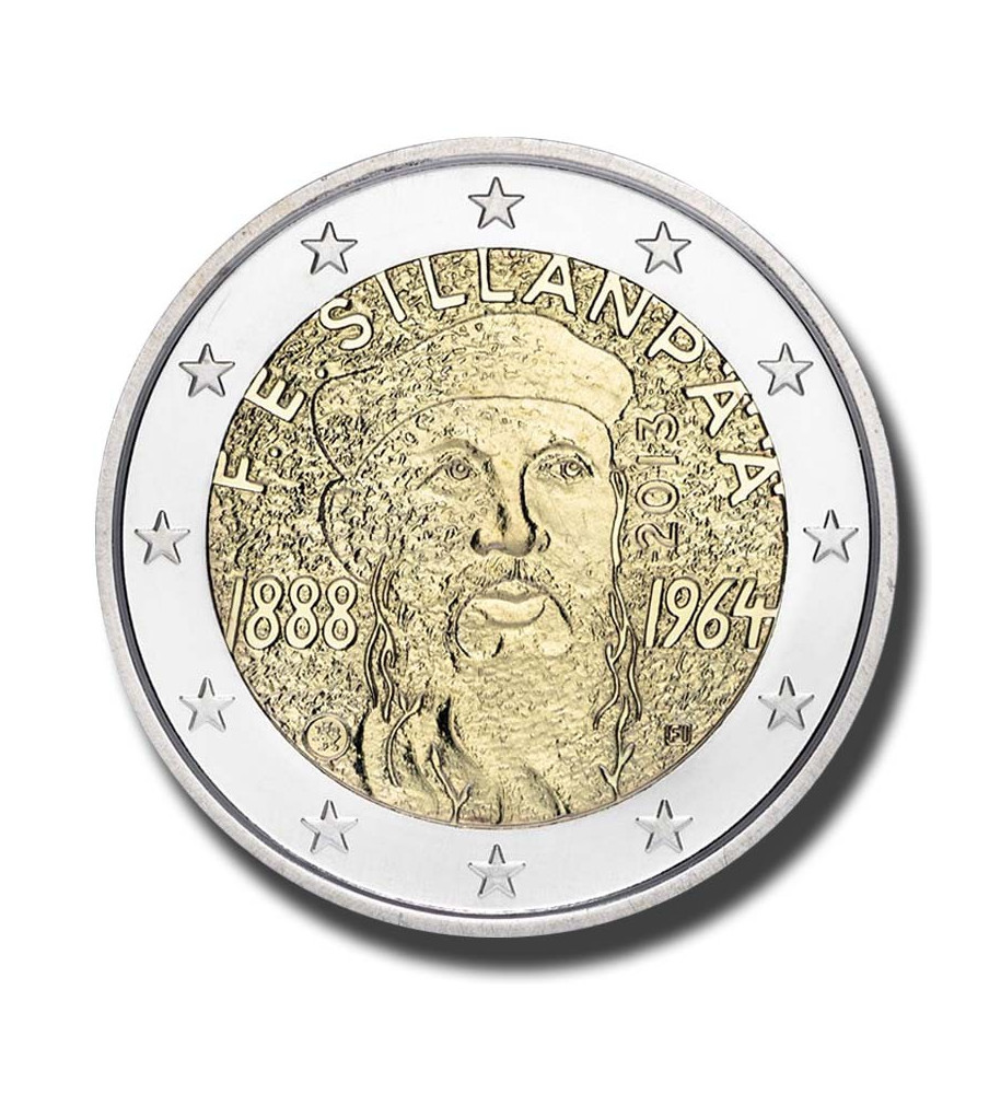 2013 Finland 125th Anniversary of the birth F. E. Sillanpaa 2 Euro Coin