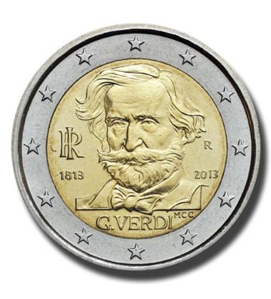 2013 Italy 200th Anniversary of the Birth of Giuseppe Verdi 2 Euro Coin