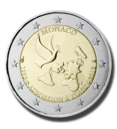 2013 Monaco 20 years Membership of the United Nations 2 Euro Coin