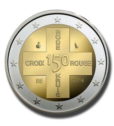 2014 Belgium 150 Years of Red Cross in Belgium 2 Euro Coin