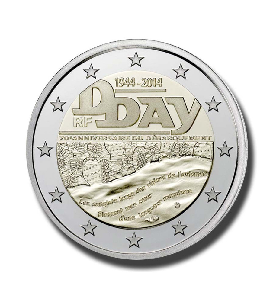 2014 France 70th Anniversary of the D-Day 2 Euro Coin