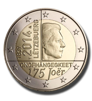 2014 Luxembourg 175 Years of Independence of Luxembourg 2 Euro Coin