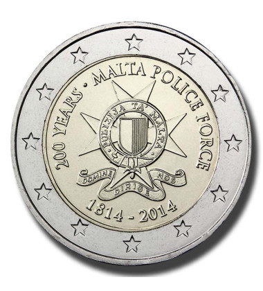 2014 Malta Police 2 Euro Commemorative Coin