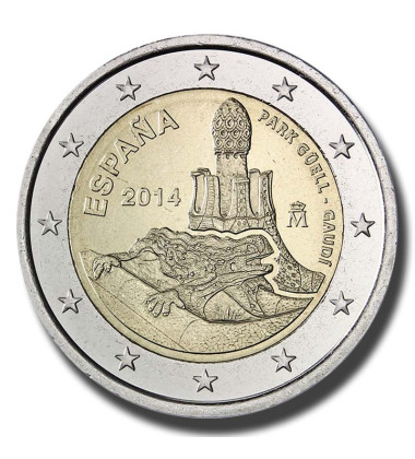 2014 Spain Works of Antoni Gaudi 2 Euro Coin