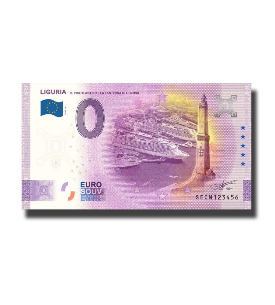 0 Euro souvenir Banknote Liguria Italy SECN 2021-4