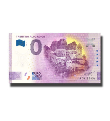 0 Euro Souvenir Banknote Trentino Alto Adige Italy SECN 2021-2