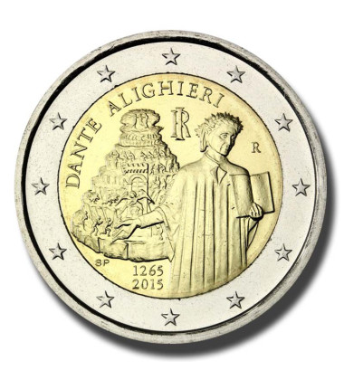 2015 Italy 750th Anniversary of the Birth of Dante Alighieri 2 Euro Coin