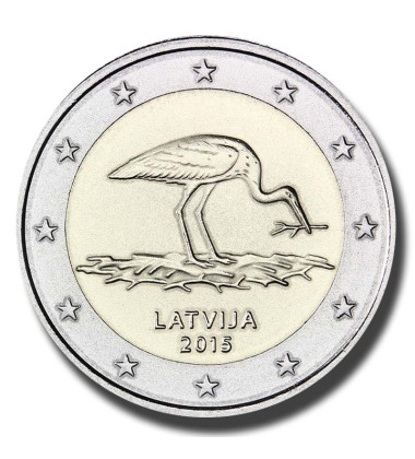 2015 Latvia Stork 2 Euro Coin