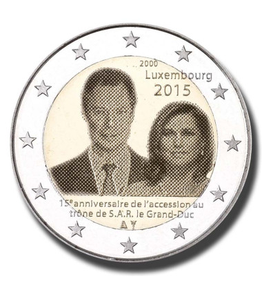 2015 Luxembourg 15th Anniversary of the Accession to the throne of H.R.H. the Grand Duke 2 Euro Coin